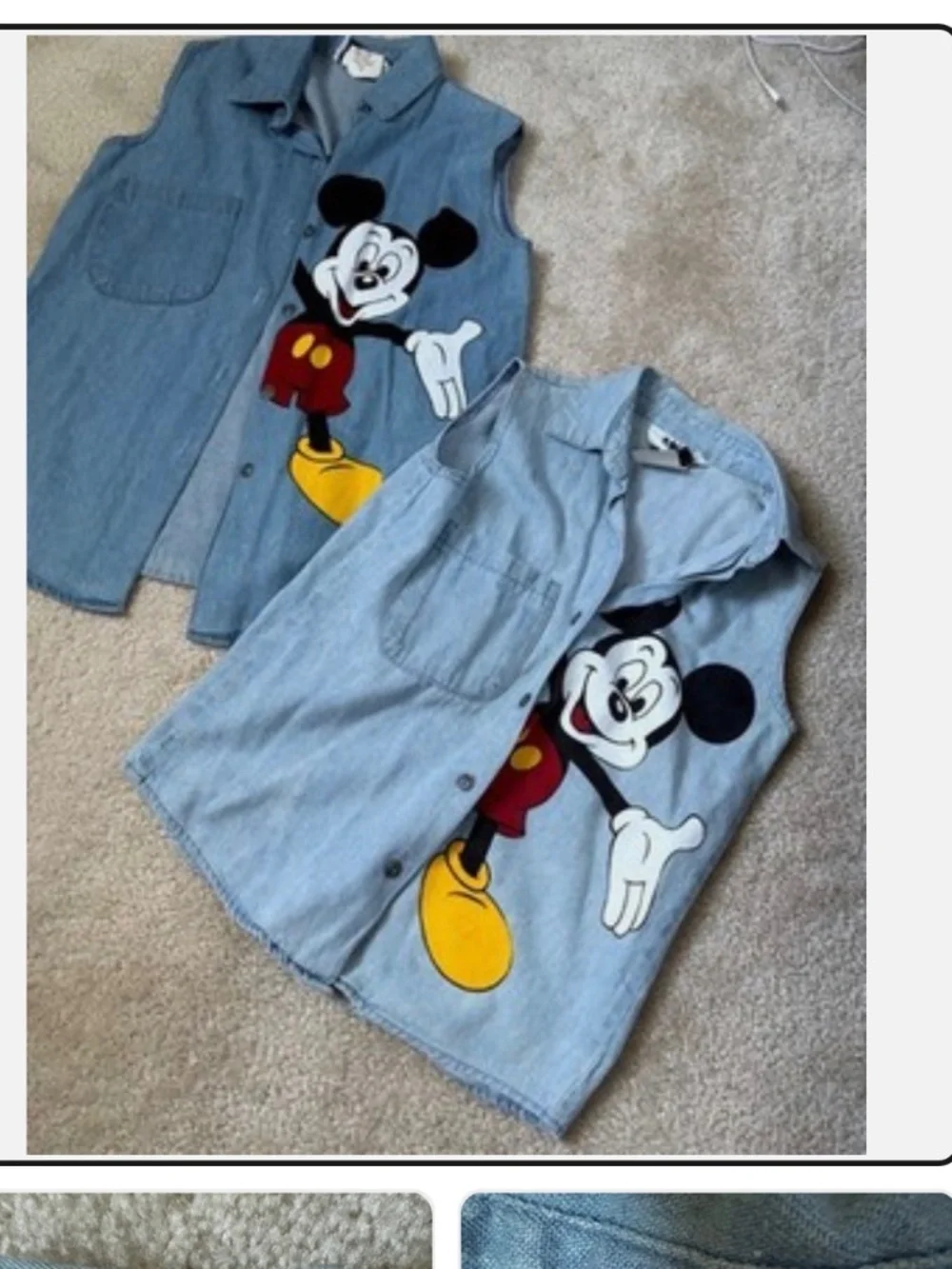Vintage (90s) Denim Girls Size 7 & 10 Disney Mickey Mouse Tank